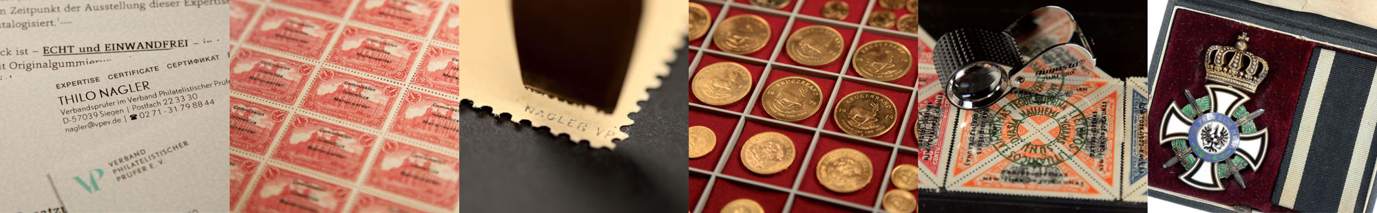 Fotoreihe von Briefmarken, Münzen, Orden Fotoreihe von Briefmarken, Münzen, Orden